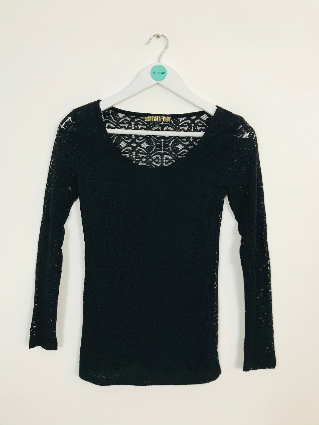 Biba Women’s Lace Long Sleeve Top | UK8 | Black