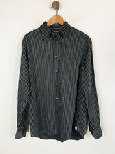 Load image into Gallery viewer, Versace Men&#39;s Cotton Striped Button-Up Shirt | 42 | Black

