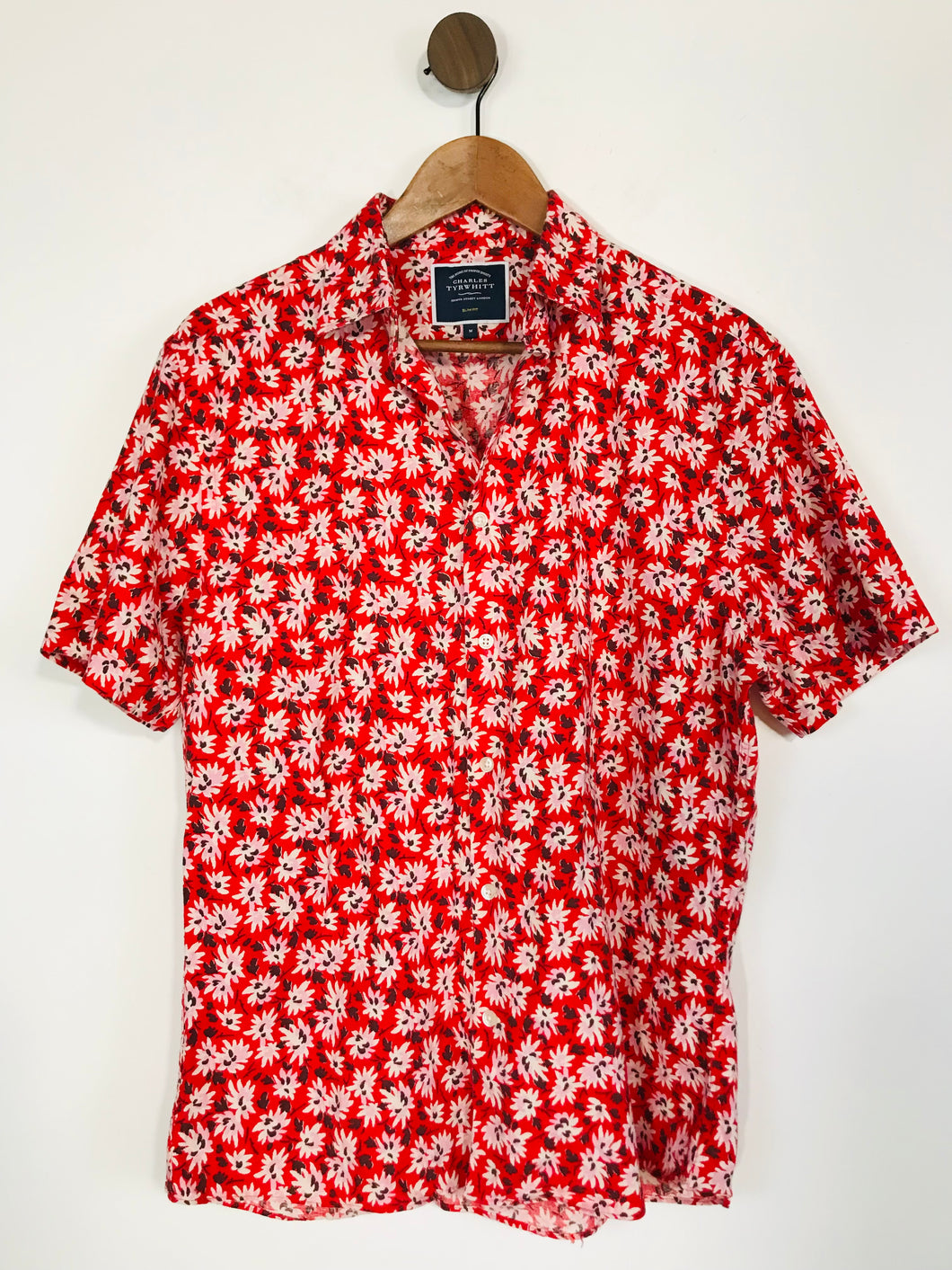 Charles Tyrwhitt Men's Floral Slim Fit Button-Up Shirt | M | Multicolour