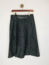 Load image into Gallery viewer, Mariella Rosati Women&#39;s Striped Smart A-Line Skirt | UK10 | Black
