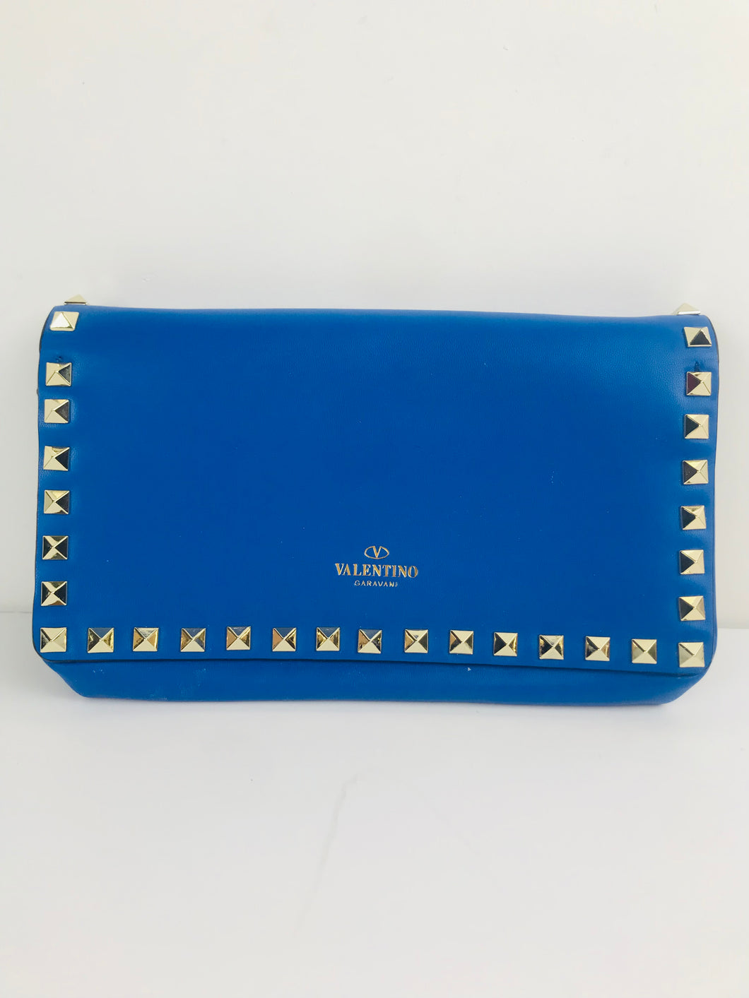 Valentino Women's Leather Studded Clutch Bag | OS | Blue