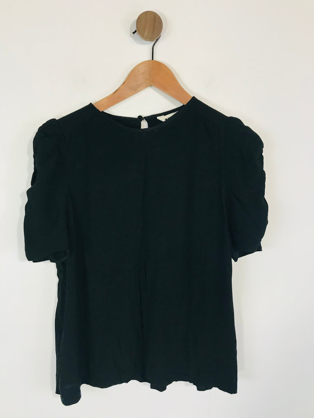 Whistles Women's Gathered Sleeve T-Shirt | UK12 | Black