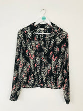 Load image into Gallery viewer, Phase Eight Women’s Floral Print Pleated Shirt | UK10-12 | Black
