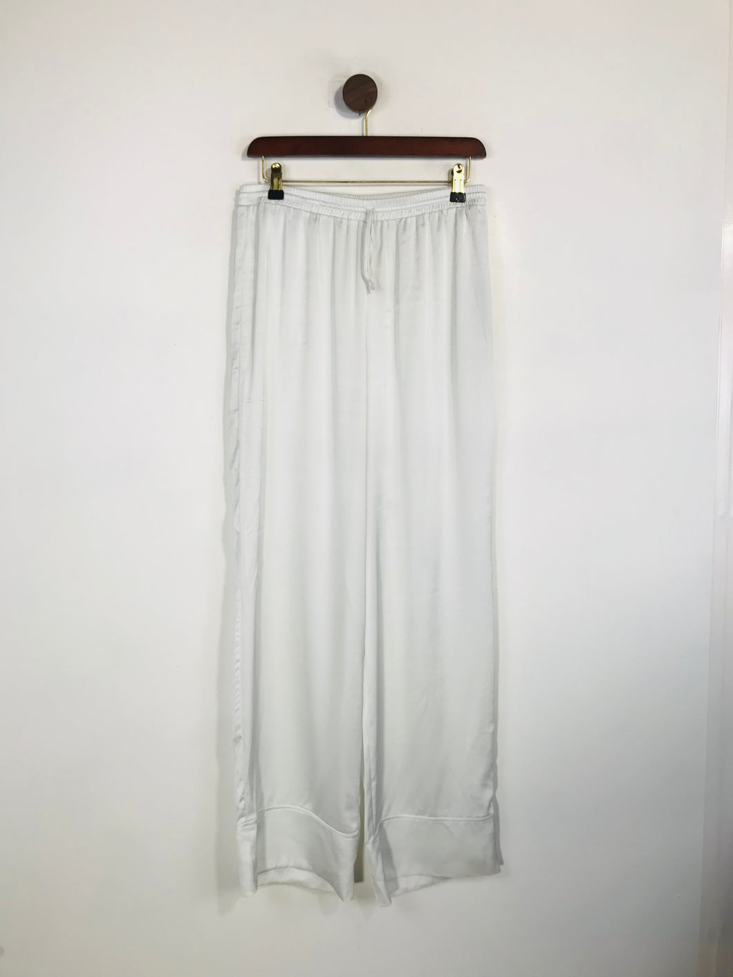 Zara Women's Satin Lounge Casual Trousers | L UK14 | White