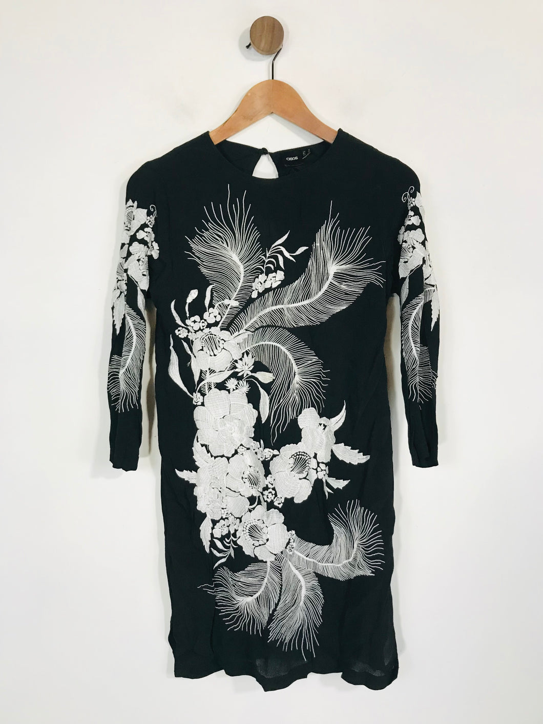 Asos Women's Floral Embroidered Mini Dress | UK10 | Black