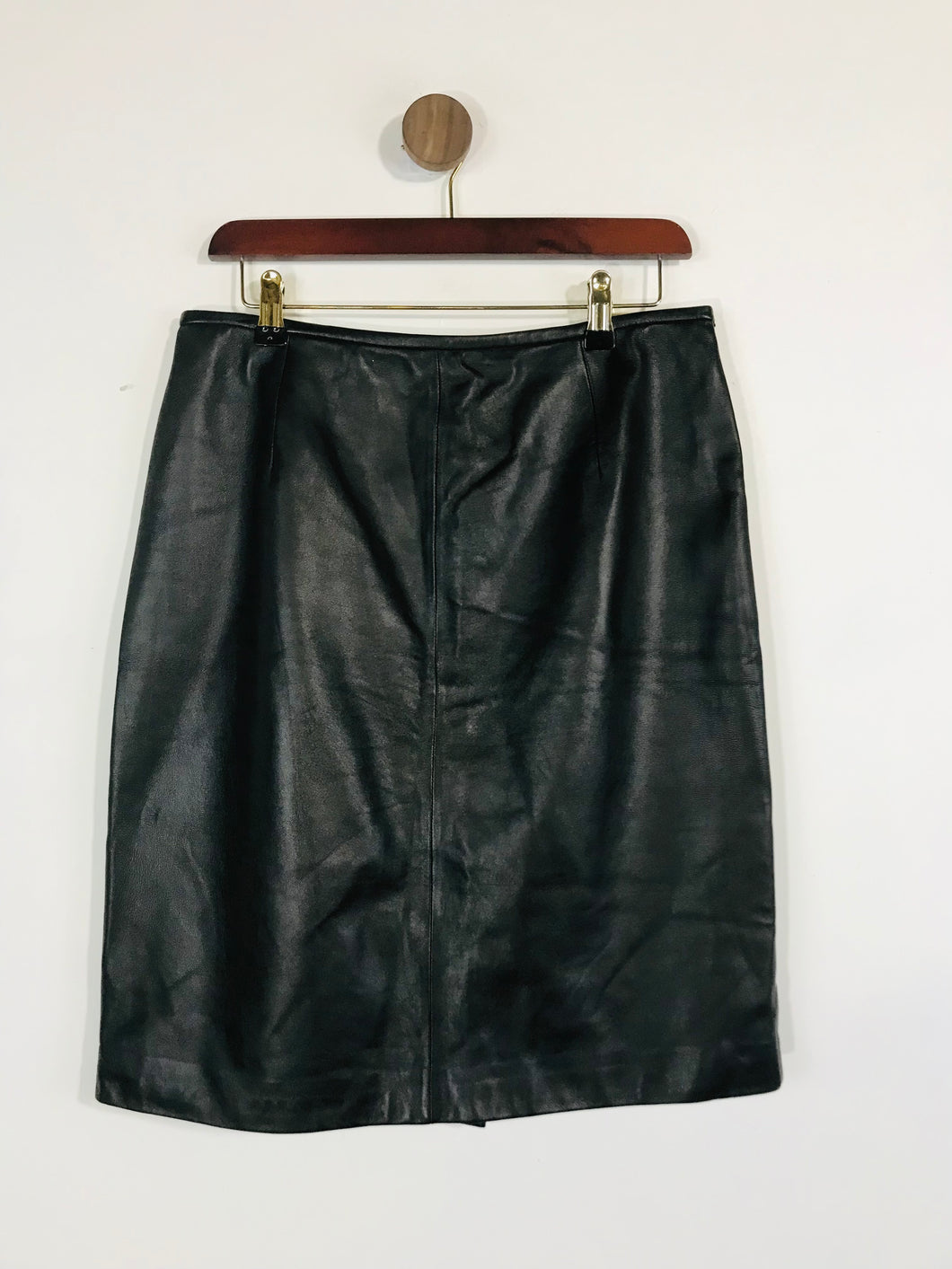 Lord & Taylor Women's Leather Pencil Skirt | UK12 | Black
