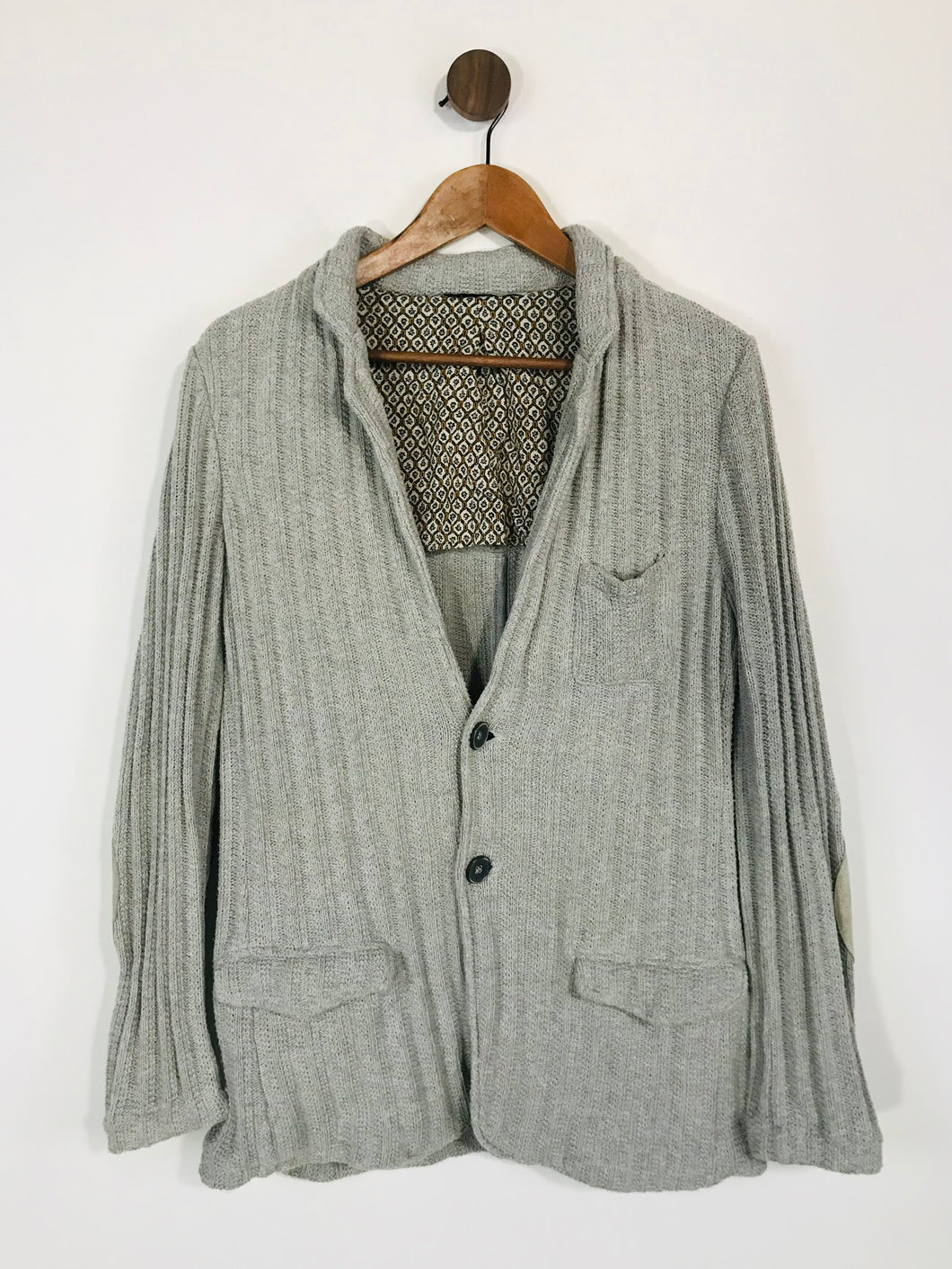 Zara Men's Striped Buttoned Cardigan | M | Grey
