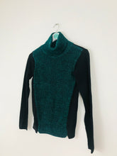 Load image into Gallery viewer, Karen Millen Womens Contrast Roll-Neck Knit Jumper | Size 1 UK8 | Green Black
