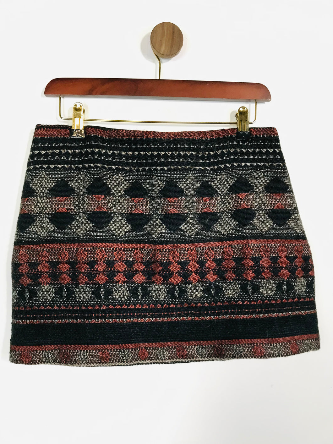 Masscob Women's Boho Diamond Square Pattern Mini Skirt | EU38 UK10 | Multicoloured