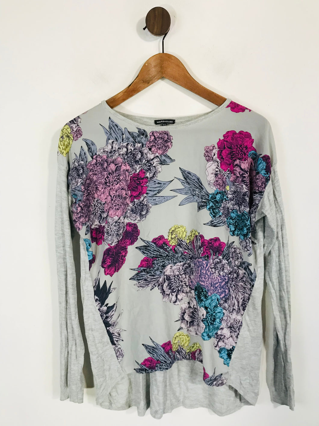 Warehouse Women's Floral Long Sleeve T-Shirt | UK12 | Multicoloured
