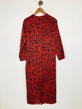 Load image into Gallery viewer, Zara Women&#39;s Leopard Print Midi Dress | XS UK6-8 | Red
