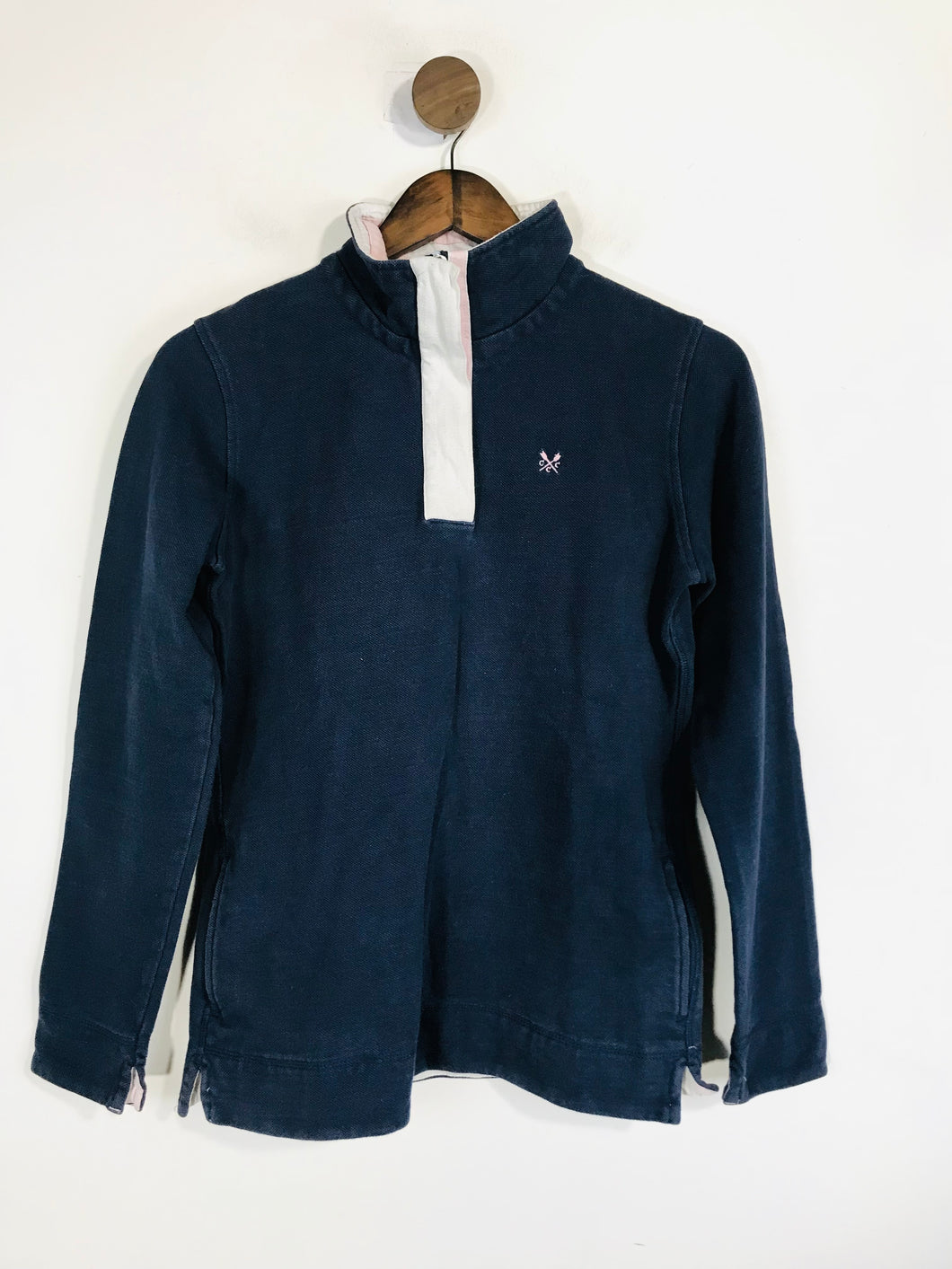 Crew Clothing Women's High Neck Long Sleeve Polo Shirt | UK8 | Blue