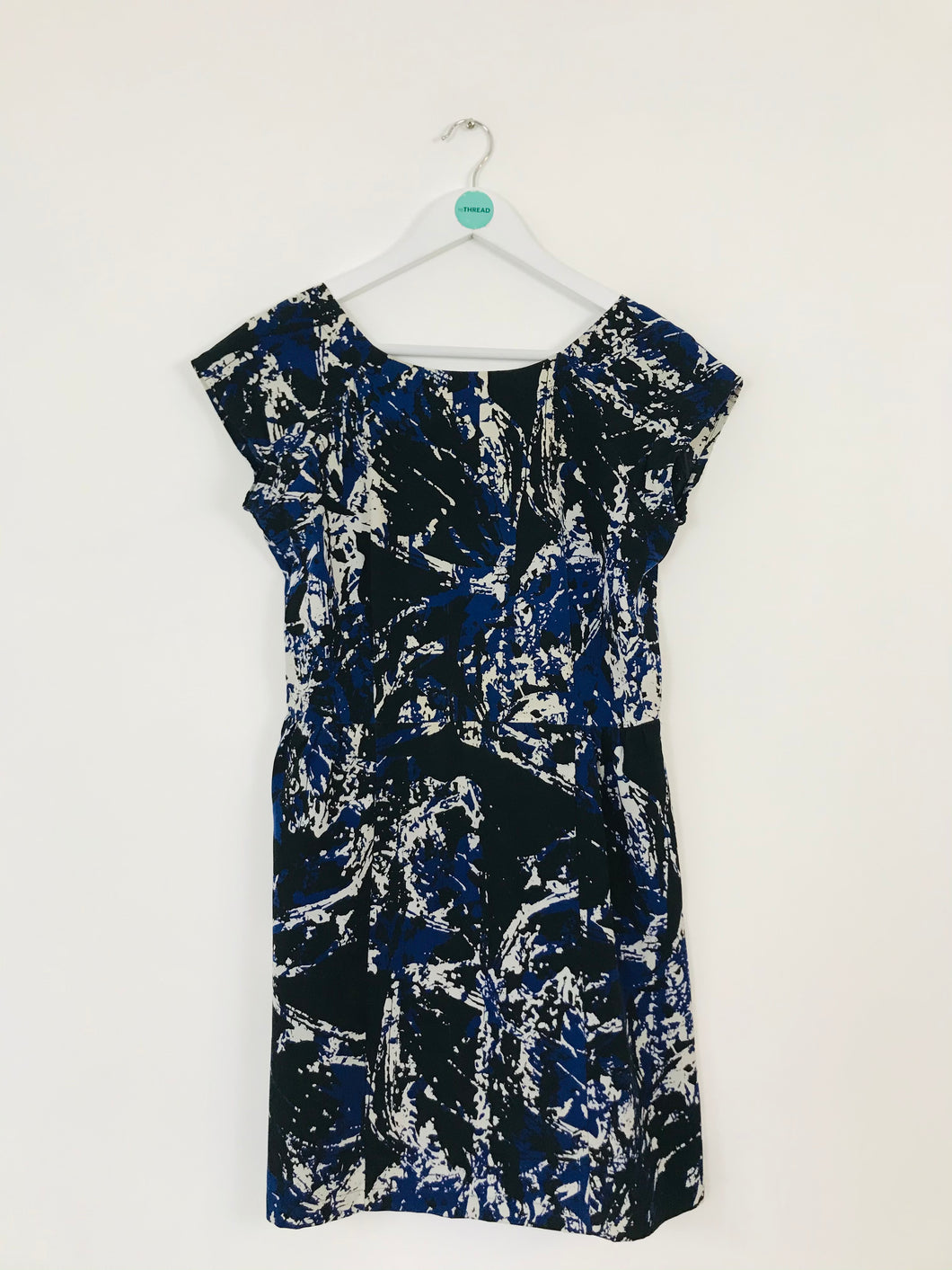 Mango Women’s Printed Sheath Mini Dress | S | Black Blue
