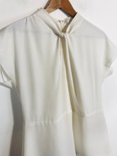 Load image into Gallery viewer, Reiss Women&#39;s High Neck Ruched Blouse | UK12 | White
