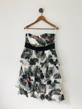 Load image into Gallery viewer, Monsoon Women’s 100% Silk Strapless A-line Dress NWT | UK14 EU42 | Black White
