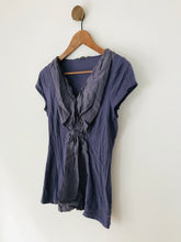 Load image into Gallery viewer, Jigsaw Women&#39;s Silk V-Neck Draped Neckline T-Shirt | S UK8 | Grey
