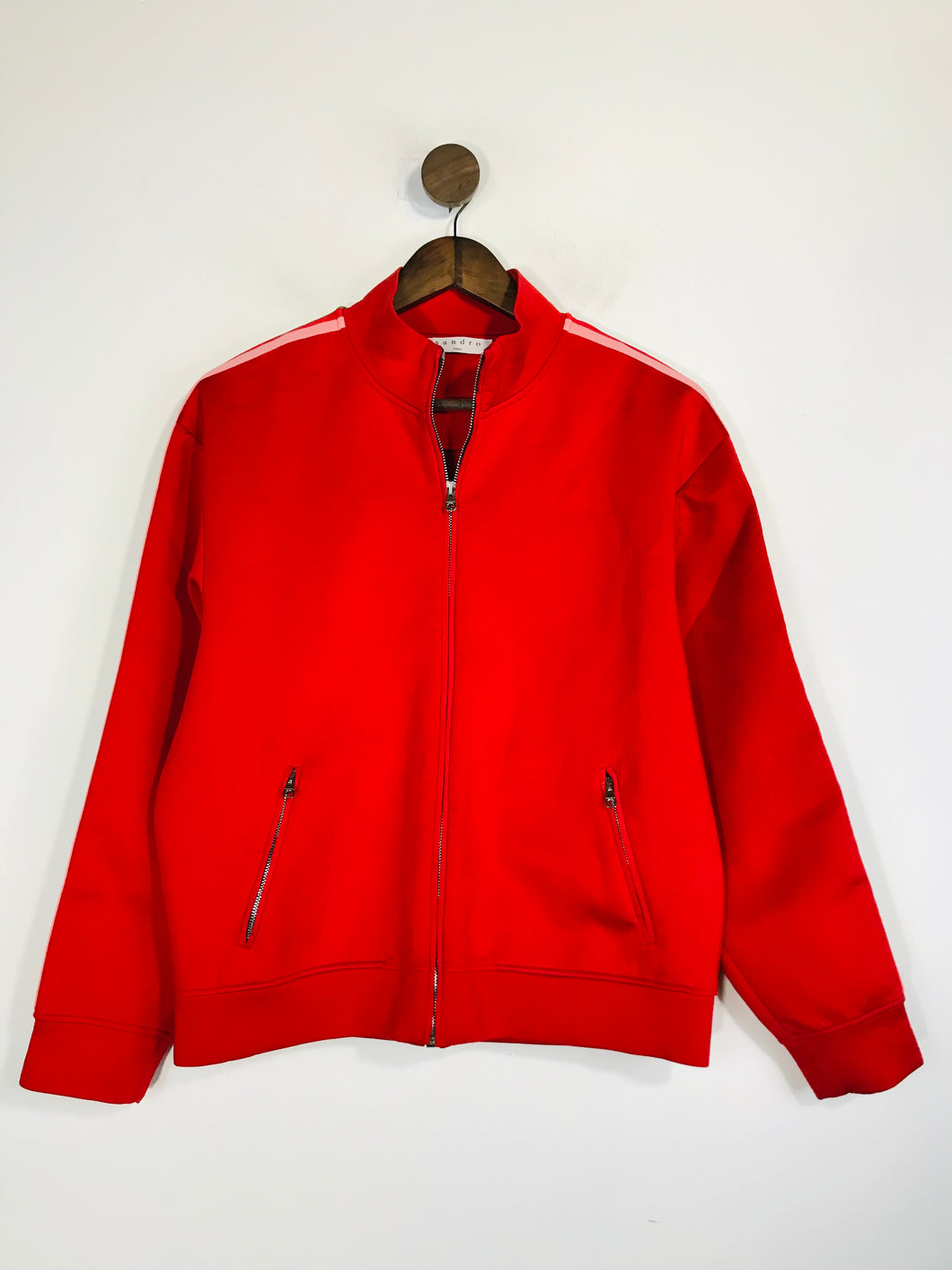 Sandro Women's Striped Zip Bomber Jacket | 1 | Red