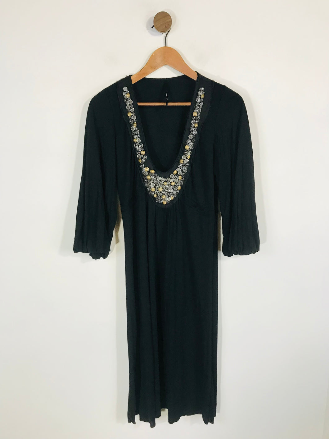 Poleci Women's Embellished A-Line Dress | M UK10-12 | Black