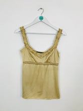 Load image into Gallery viewer, Elie Tahari Women’s Silk Strappy Blouse | UK8 | Gold

