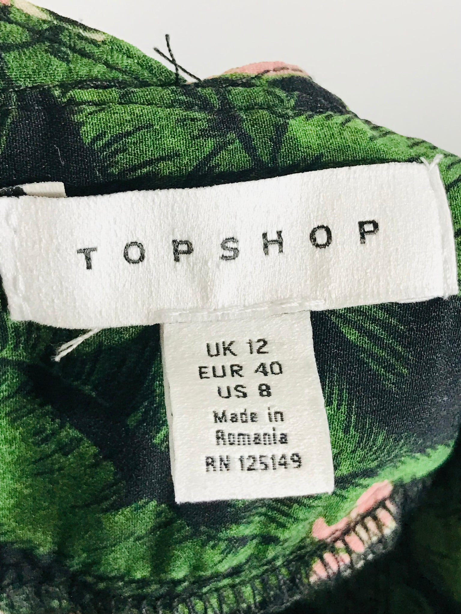 Topshop Women's Floral Halter Neck Maxi Dress | UK12 | Green ReThread Topshop Women's Floral Halter Neck Maxi Dress | UK12 | Green ReThread
