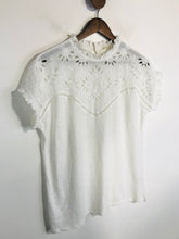 Load image into Gallery viewer, Hush Women&#39;s Embroidered Ruffle Blouse | M UK10-12 | White
