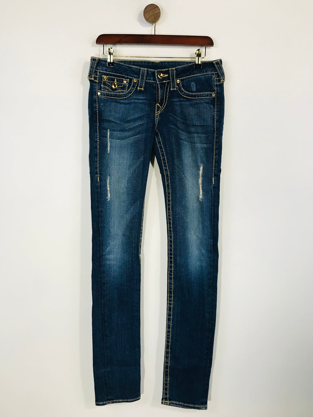 True Religion Women's Distressed Slim Jeans | 27 | Blue
