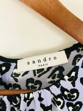 Load image into Gallery viewer, Sandro Women’s Leopard Print Long Sleeve Blouse | M UK10-12 | Blue
