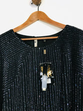 Load image into Gallery viewer, Biba Women&#39;s Sequin Bodysuit Blouse NWT | UK18 | Black
