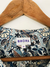 Load image into Gallery viewer, Brora Women&#39;s Silk Floral Blouse | UK16 | Blue
