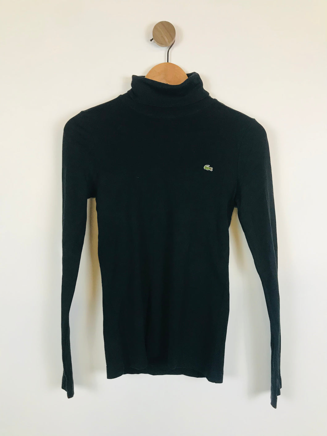 Lacoste Women's Long Sleeve Roll Neck Polo Shirt | EU36 UK8 | Black