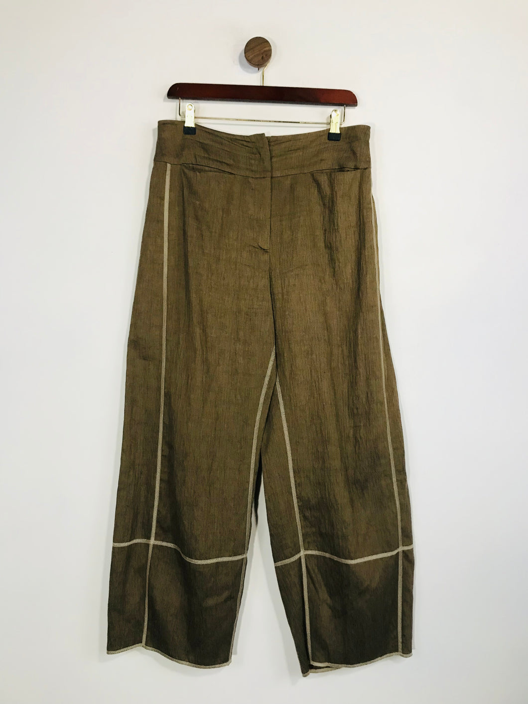Annette Gortz Women's Contrast Casual Trousers | EU40 UK12 | Brown