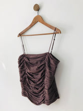 Load image into Gallery viewer, Monsoon Women&#39;s Silk Ruched Sleeveless Camisole Top | UK16 | Brown
