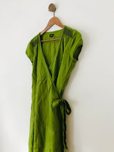 Load image into Gallery viewer, Hobbs Women&#39;s Linen Tie Wrap Dress | UK12 | Green
