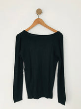 Load image into Gallery viewer, Caroll Women’s Tie Knit Long Sleeve Top Jumper | UK10 | Black
