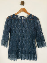 Load image into Gallery viewer, Nougat Women&#39;s Floral Lace Blouse | UK10 | Blue
