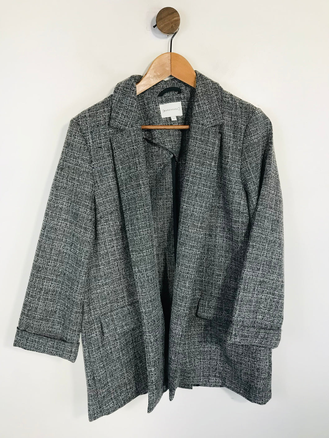 Warehouse Women's Blazer Jacket | UK14 | Grey