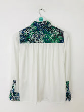 Load image into Gallery viewer, Vaudeville &amp; Burlesque Women’s Contrast Floral Shirt | XS UK6-8 | White
