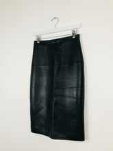 Load image into Gallery viewer, Eudon Choi Womens Leather Pencil Skirt | UK8-10 W27 L25.5 | Black
