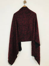 Load image into Gallery viewer, Hotter Women’s Intarsia Knit Shawl Wrap Scarf | Large | Burgundy Red Black
