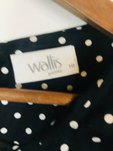 Load image into Gallery viewer, Wallis Women&#39;s Polka Dot Pleated A-Line Dress | UK10 | Black
