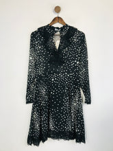 Load image into Gallery viewer, Dainty Women&#39;s Sheer Star Print A-Line Dress NWT | M UK10-12 | Black
