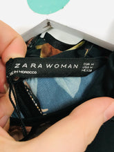 Load image into Gallery viewer, Zara Women’s Floral Mandarin Collar Long-Sleeve Maxi Dress NWT | M | Black
