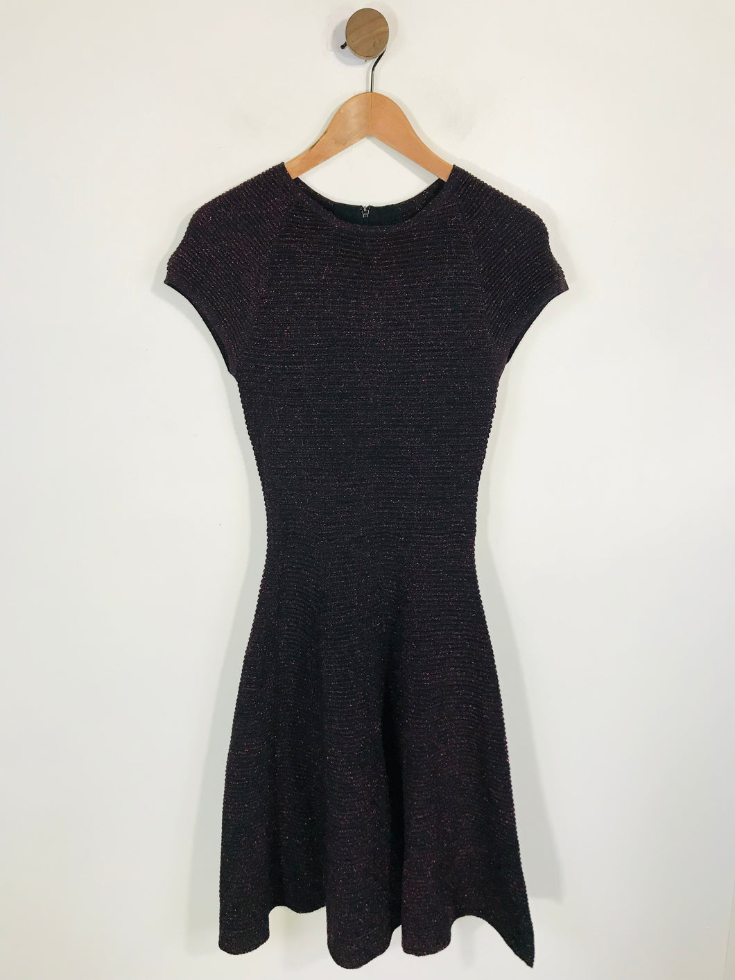 Coast Women's Wool Ribbed A-Line Dress | UK10 | Black