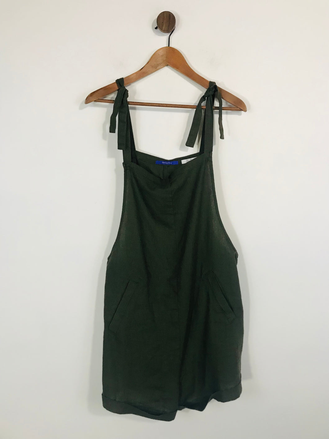Seraphine Women's Linen Short Dungarees | UK12 | Green