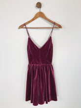 Load image into Gallery viewer, Urban Outfitters Women&#39;s Velvet Smock Romper | S UK8 | Purple
