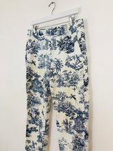 Load image into Gallery viewer, Zara Women’s Printed Skinny Trousers | 38 UK10 | White Blue
