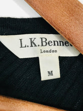 Load image into Gallery viewer, L.K. Bennett Women&#39;s Wool Ribbed Jumper | M UK10-12 | Black
