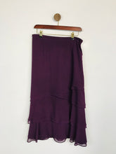 Load image into Gallery viewer, Jacques Vert Women&#39;s Ruffle Midi Skirt | UK12 | Purple
