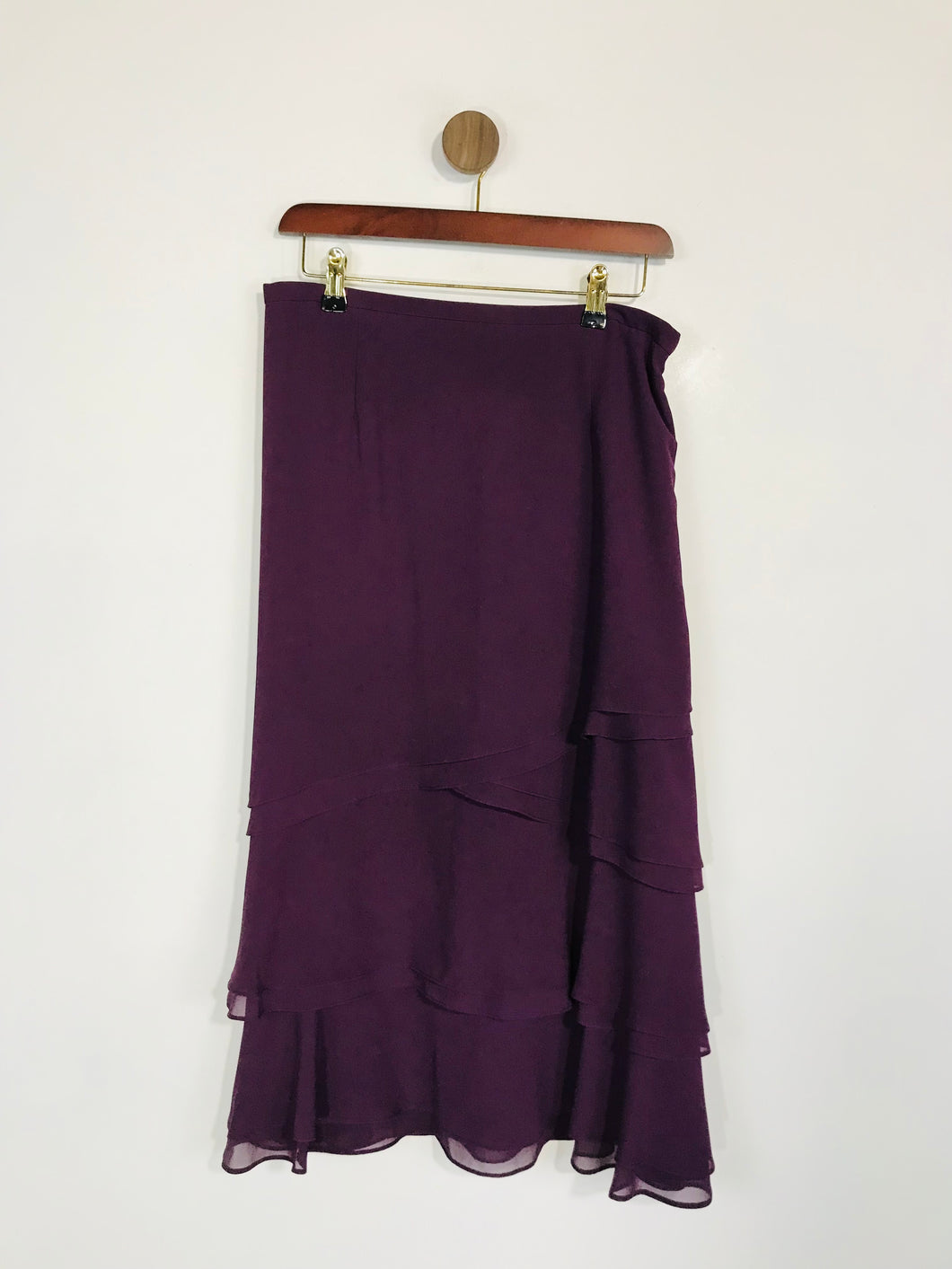 Jacques Vert Women's Ruffle Midi Skirt | UK12 | Purple
