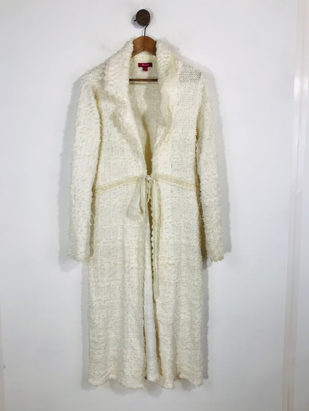 Monsoon Women's Wool Mohair Long Cardigan | UK16 | White